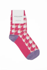 Peper Harow pink Dimensional women's recycled cotton socks in packaging