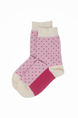 Two pairs of Peper Harow pink Pin Polka women's luxury organic cotton socks