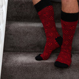 Peper Harow cherry Polka Stripe men's luxury socks
