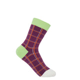 Peper Harow purple Grid women's luxury socks