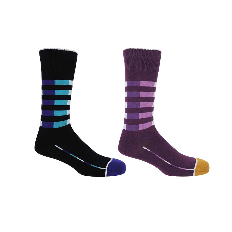 Quad Stripe Men's Bundle - Black & Purple