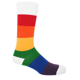 Peper Harow rainbow Block Stripe men's luxury socks