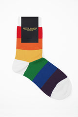 Peper Harow rainbow Block Stripe women's luxury socks rider