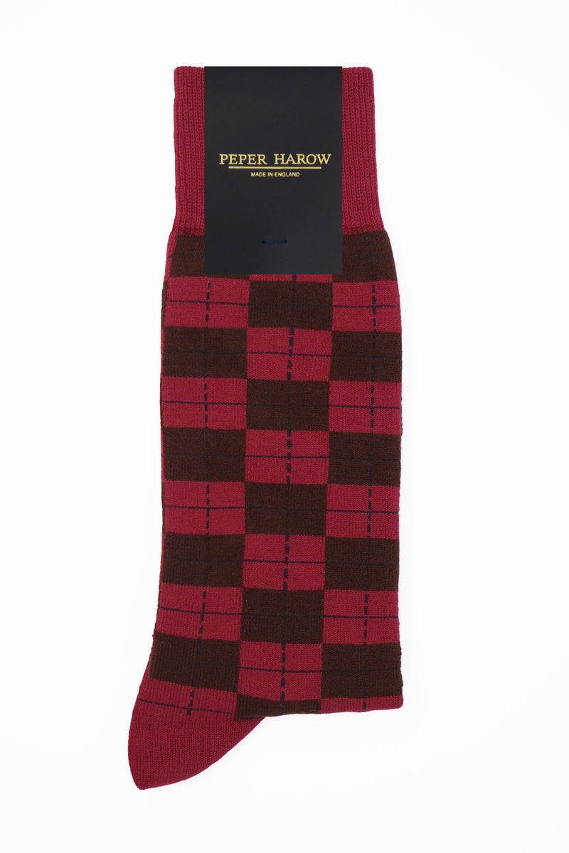 Checkmate Men's Socks - Burgundy