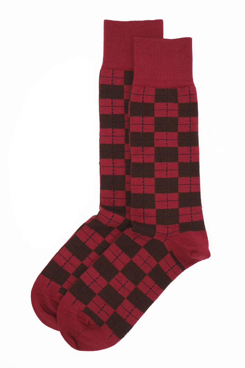 Checkmate Men's Socks - Burgundy