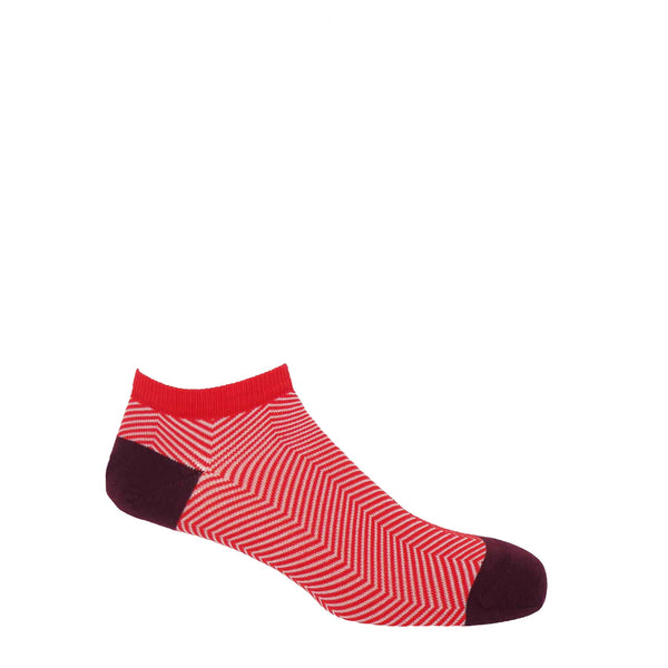 Lux Taylor Men's Trainer Socks Bundle - Red & Grey