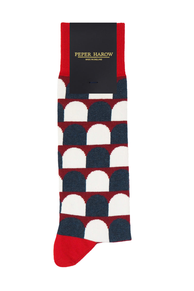 Peper Harow red Ouse men's luxury socks rider