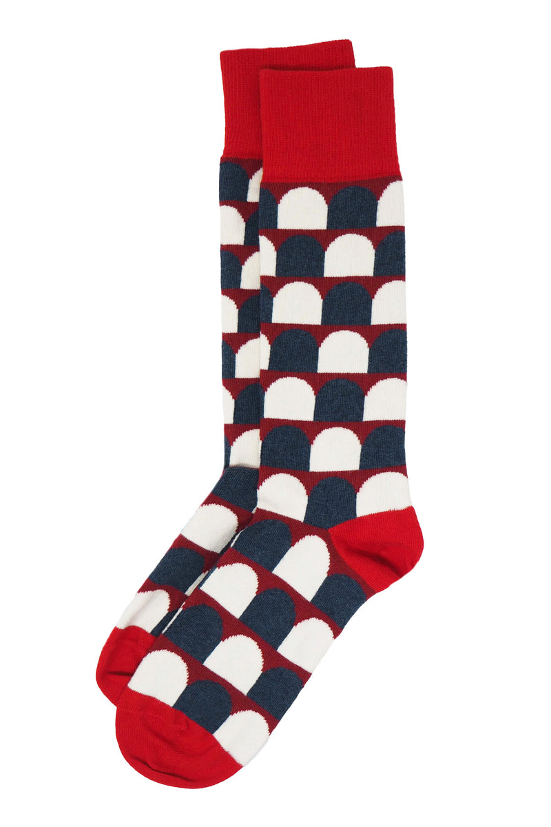 Peper Harow red Ouse men's luxury socks topshot