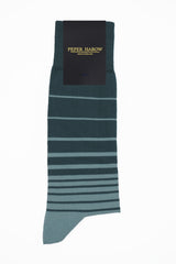 Peper Harow blue Retro Stripe men's luxury socks in packaging