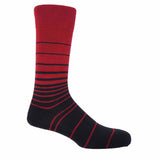 Peper Harow burgundy Retro Stripe men's luxury socks