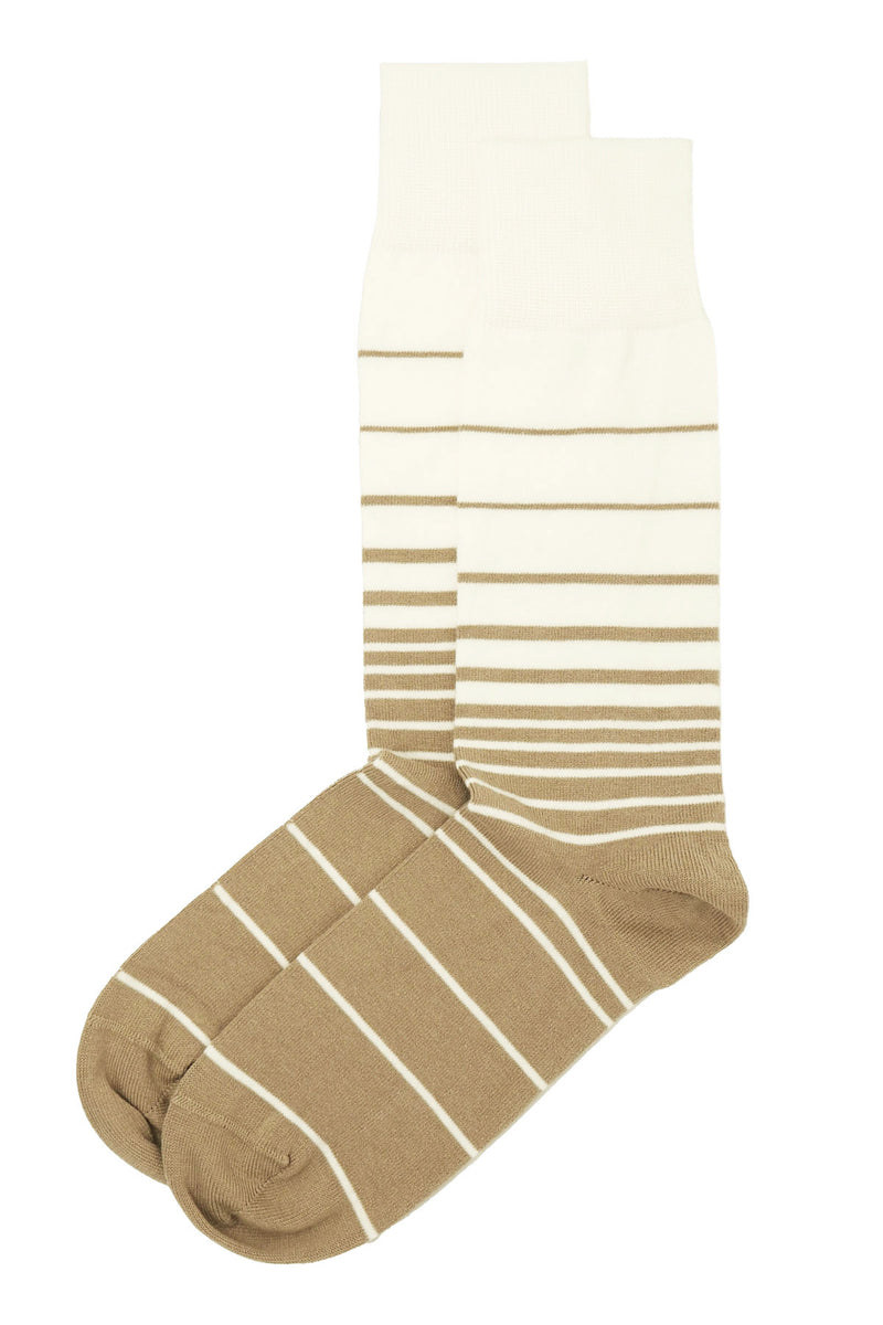 Two pairs of Peper Harow cream Retro Stripe men's luxury socks