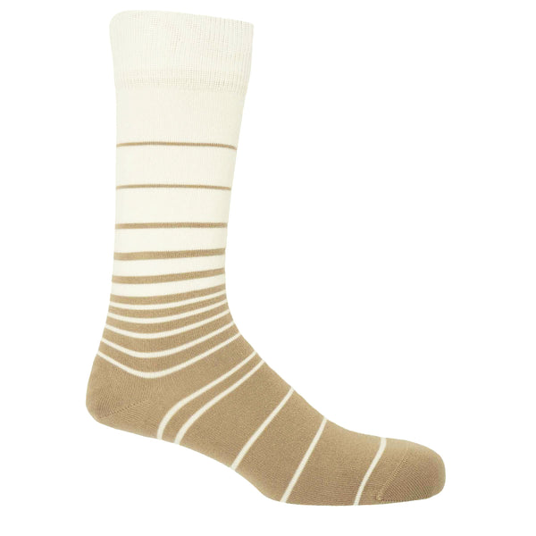 Peper Harow cream Retro Stripe men's luxury socks