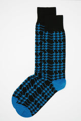 Peper Harow sable Houndstooth men's luxury socks
