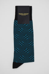 Peper Harow sable black men's luxury socks in packaging