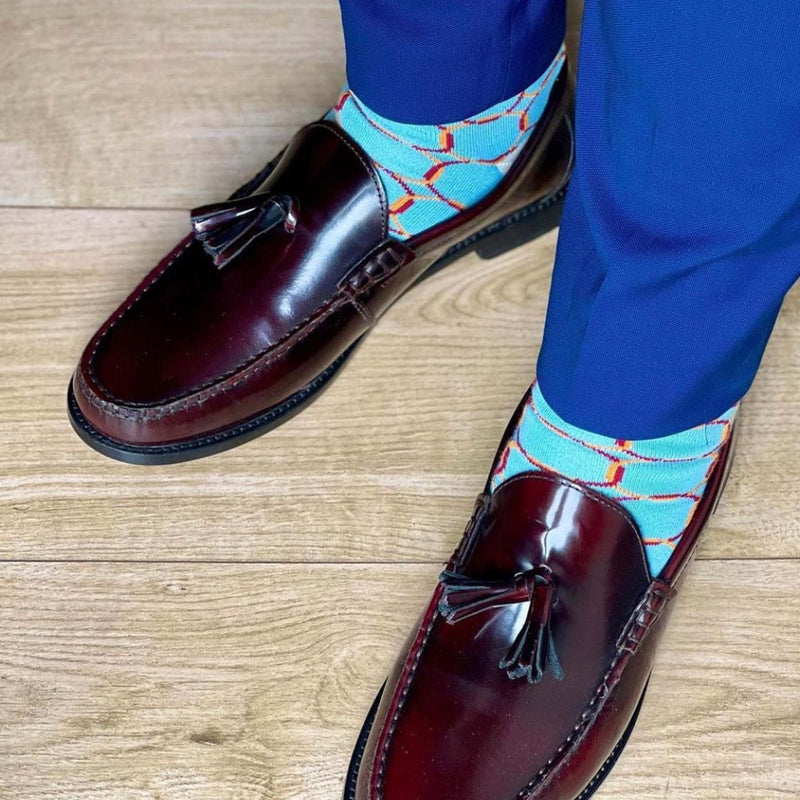 Linked Men's Socks - Blue