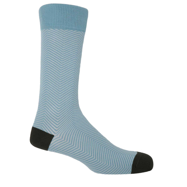 Peper Harow sky blue Lux Taylor men's luxury socks