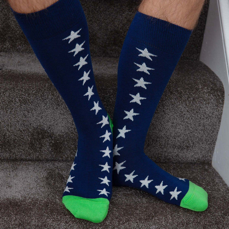 Peper Harow royal blue Starfall men's luxury socks