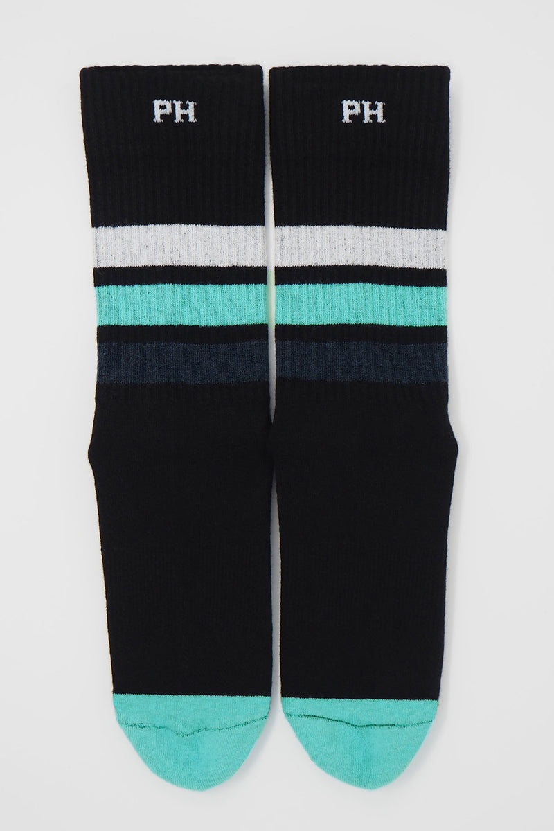 Peper Harow black women's striped sport socks
