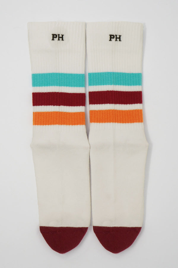 Peper Harow white men's striped sport socks