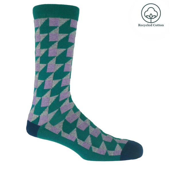 Peper Harow teal Dimensional men's recycled cotton socks