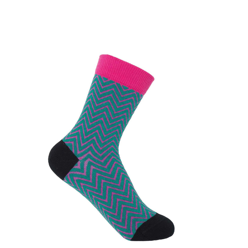 Zigzag Women's Socks - Teal