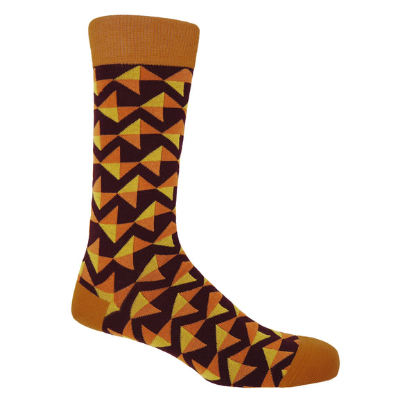 Peper Harow maroon Triangle men's luxury socks