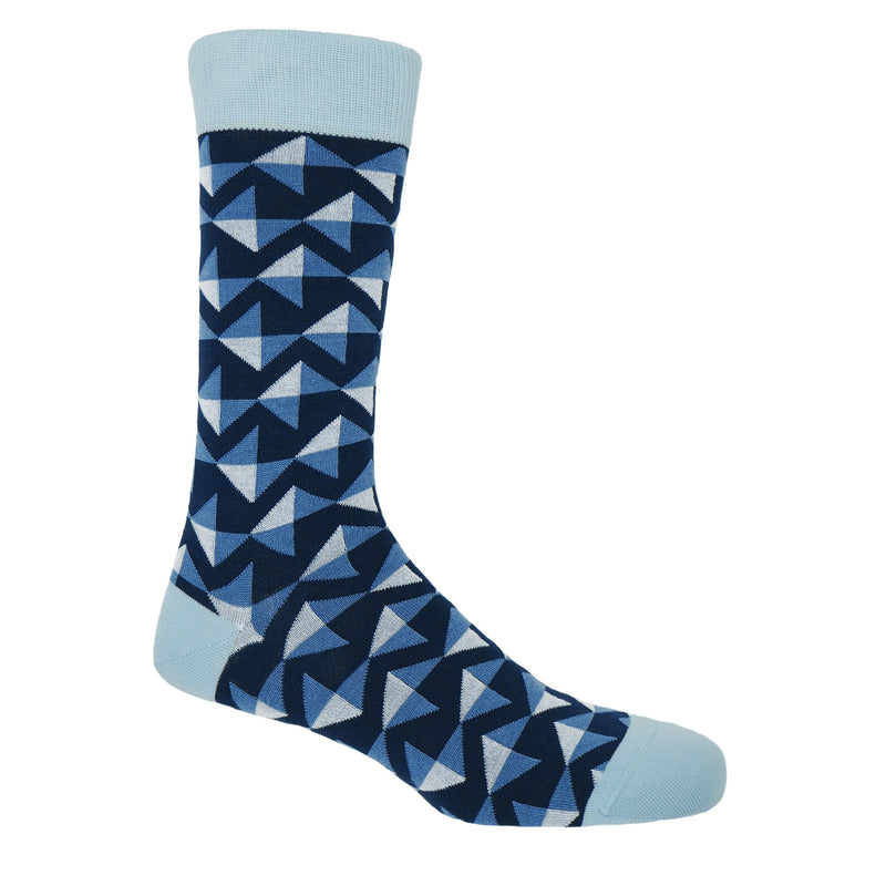 Peper Harow navy Triangle men's luxury socks