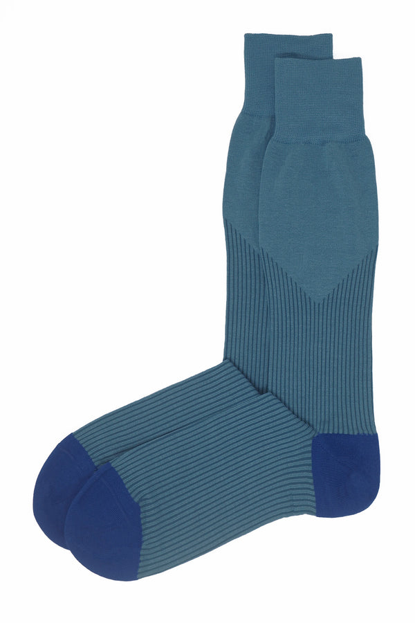 Two pairs of Peper Harow blue V-Stripe men's luxury socks