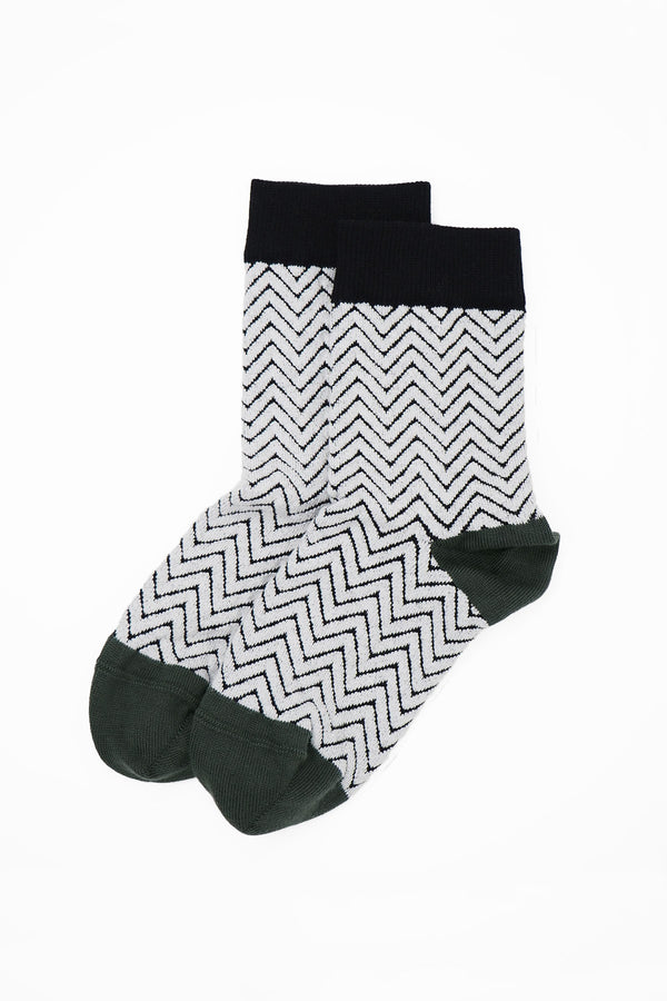 Zigzag Women's Socks - White