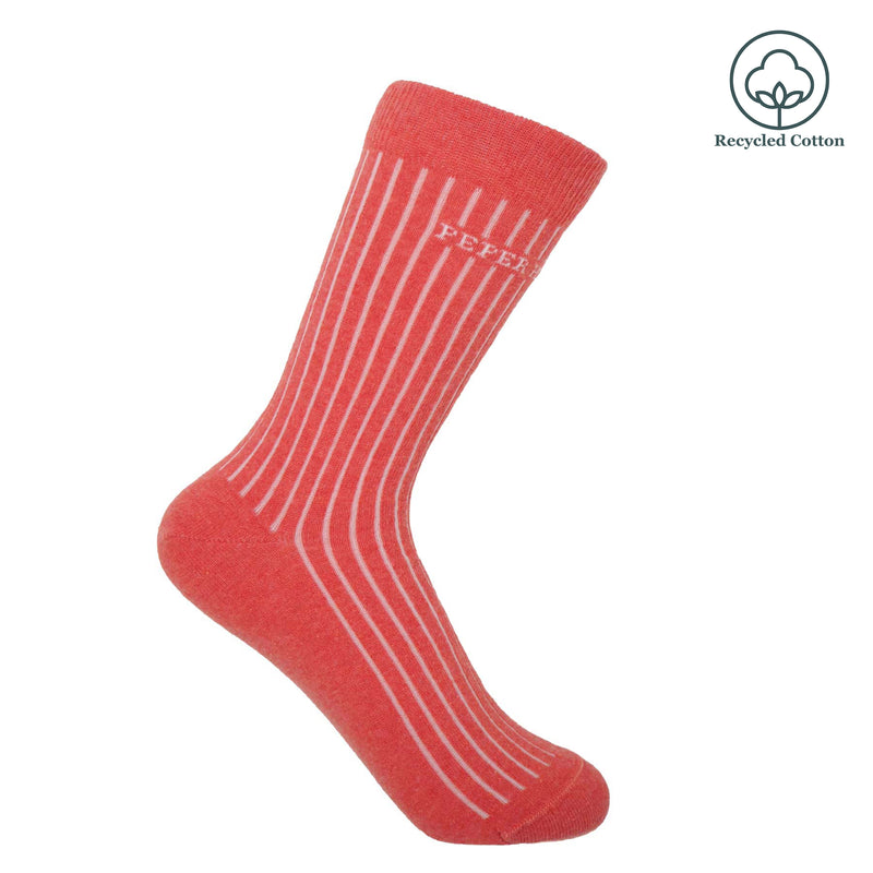 Recycled Ribbed Women's Socks - Coral