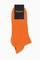 Peper Harow plain orange Organic women's luxury trainer sport socks in packaging