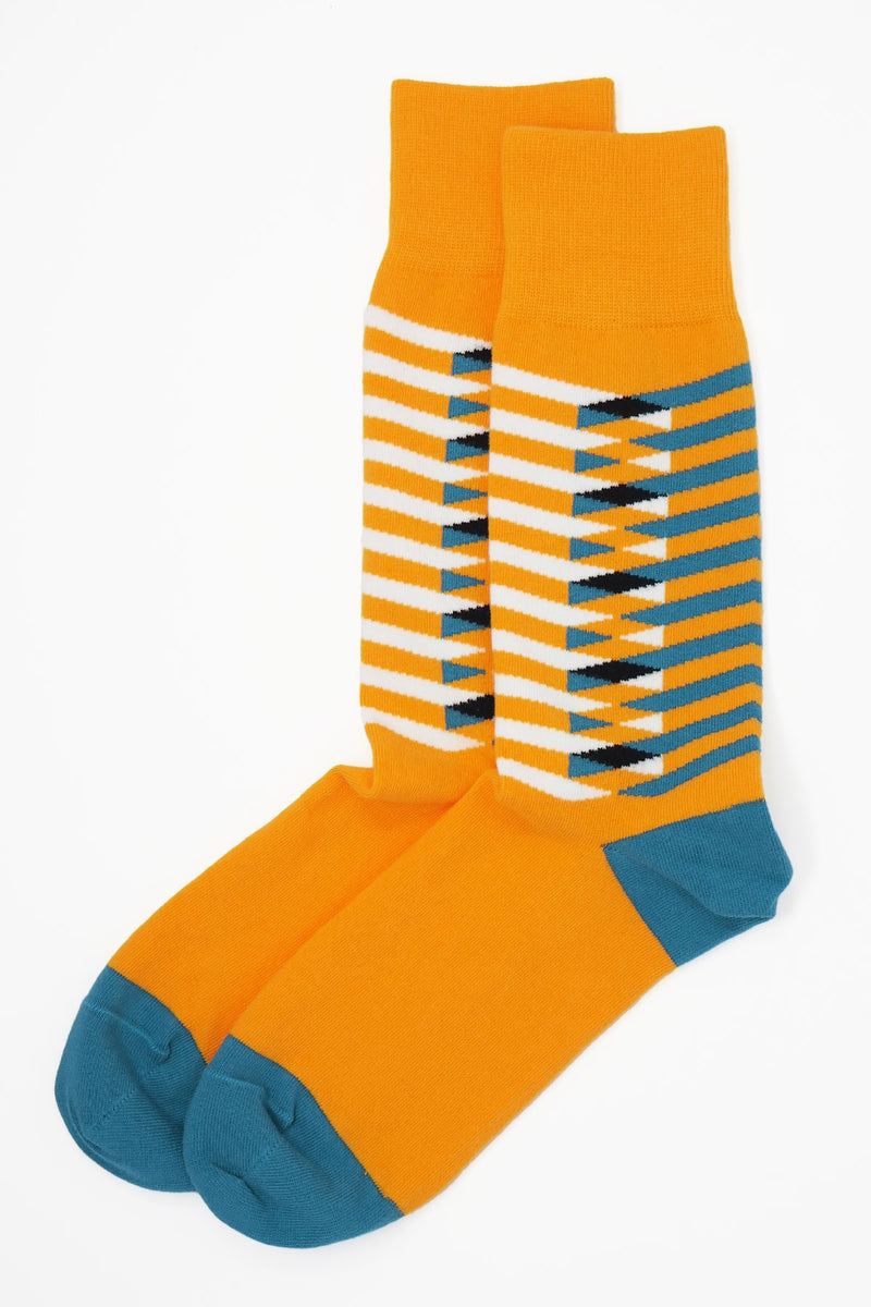 Two pairs of Peper Harow yellow Symmetry men's luxury socks