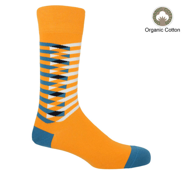 Peper Harow yellow Symmetry men's luxury socks