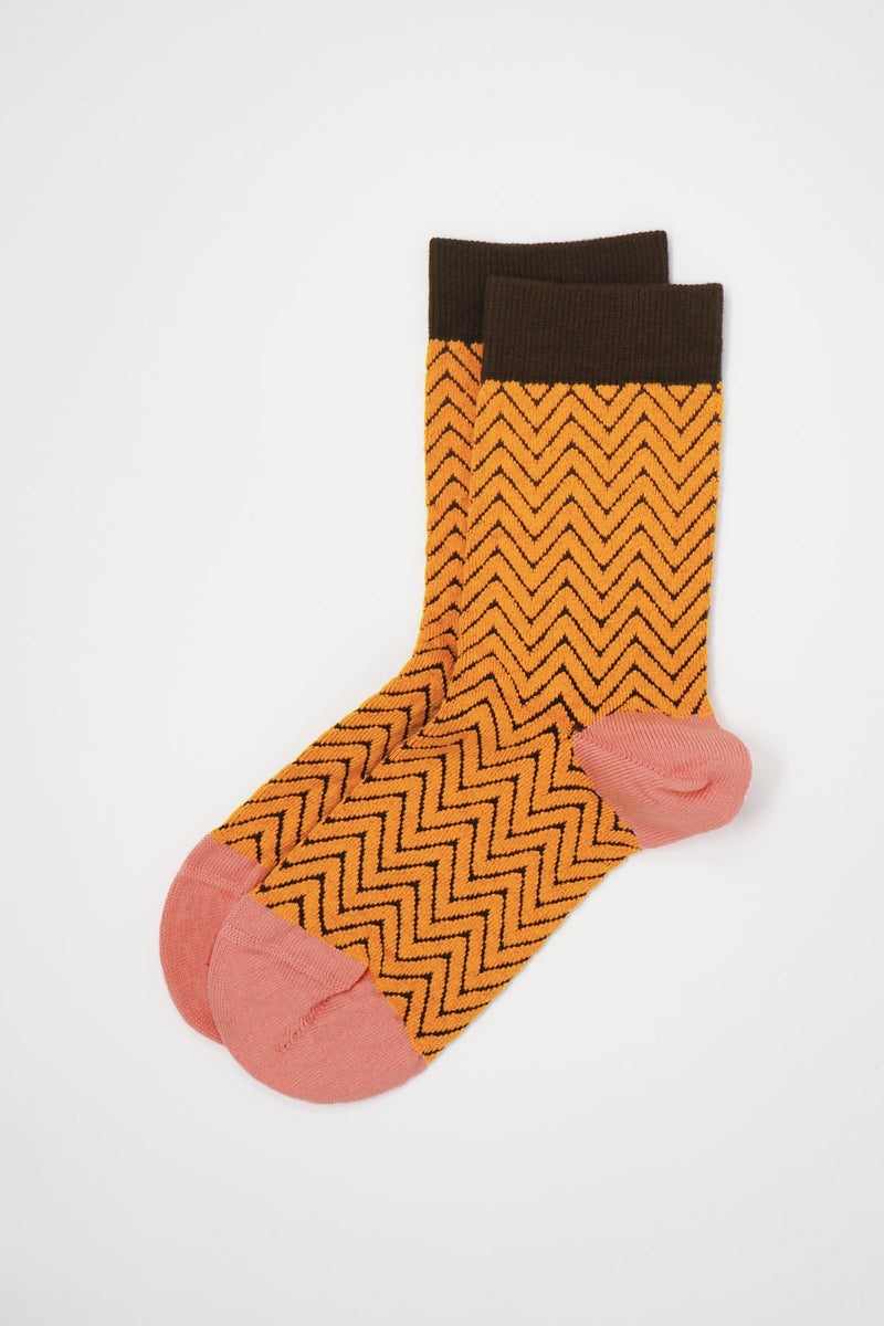 Zigzag Women's Socks - Mustard