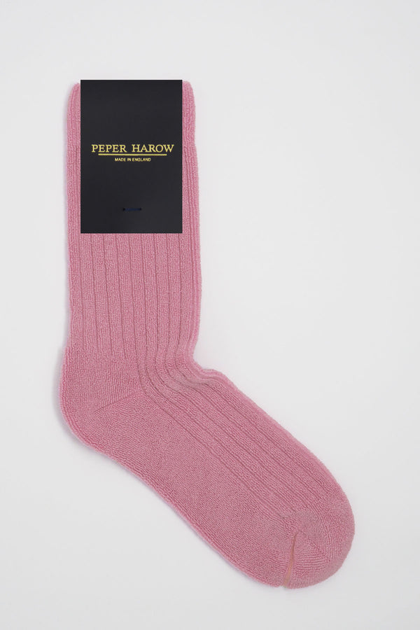 Ribbed Men's Bed Socks - Pink