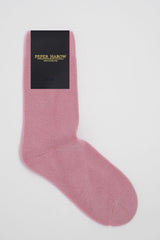 Ribbed Cuff Men's Bed Socks - Pink