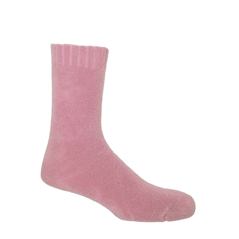 Ribbed Cuff Men's Bed Socks - Pink