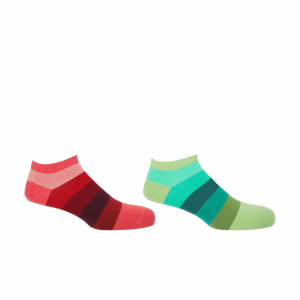 Block Stripe Men's Trainer Socks Bundle - Fire & Earth