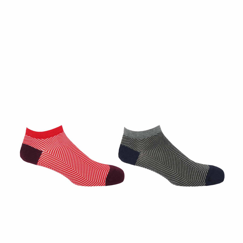 Lux Taylor Men s Trainer Socks Bundle Red Grey Peper Harow