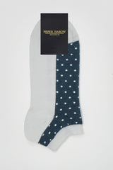Peper Harow white men's Polka trainer socks in packaging