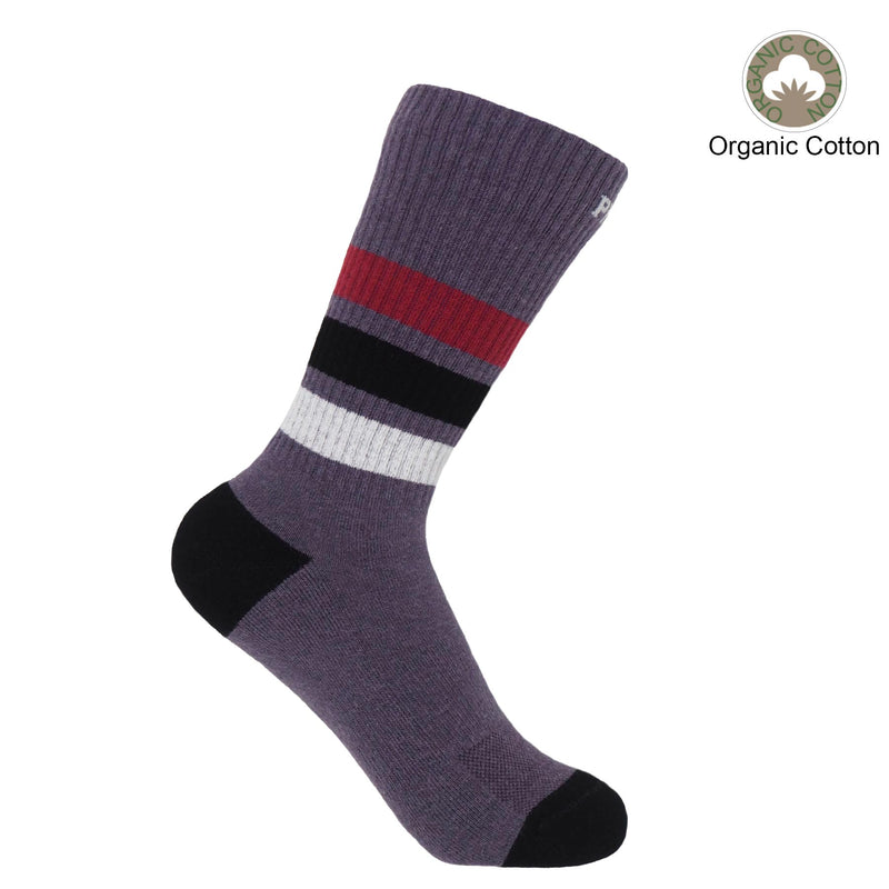 Peper Harow ladies mauve striped luxury organic cotton sports socks