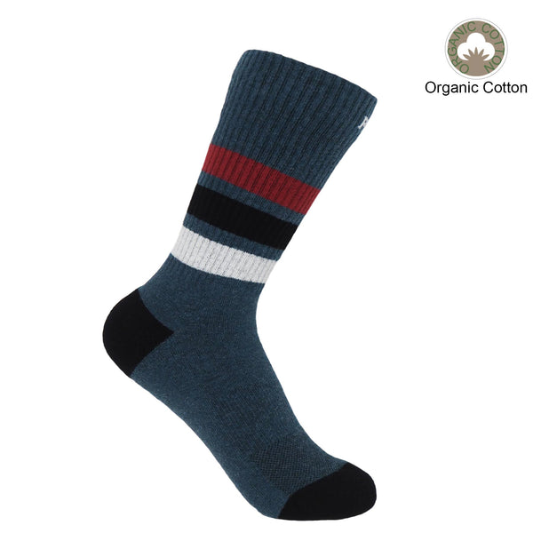 Peper Harow ladies navy striped organic cotton sport socks